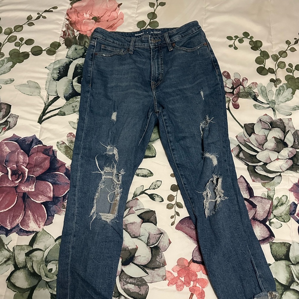 Women's Blue Distressed Jeans